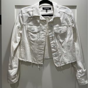 White distressed jean jacket